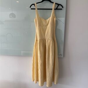 Zara Soft Yellow Midi Dress